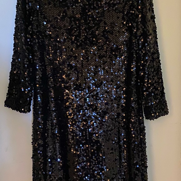 Elie Tahari Black Sequin long sleeve dress - Picture 1 of 6